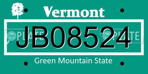 JB08524 Vermont License Plate