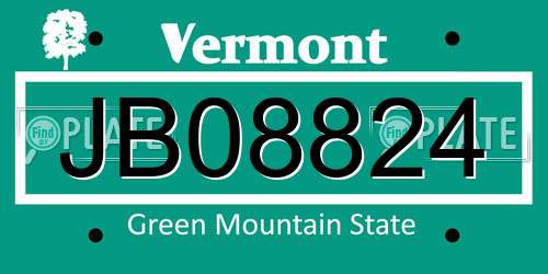 JB08824 Vermont License Plate