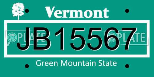 JB15567 Vermont License Plate