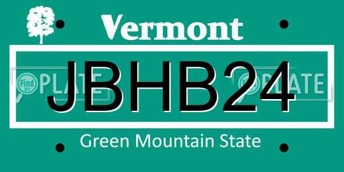 JBHB24 Vermont License Plate