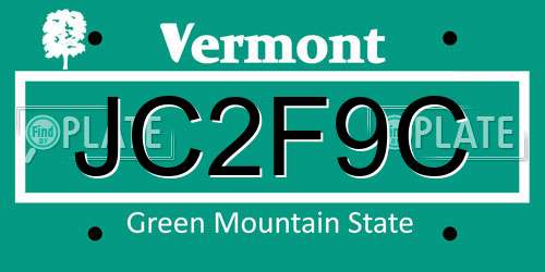 JC2F9C Vermont License Plate