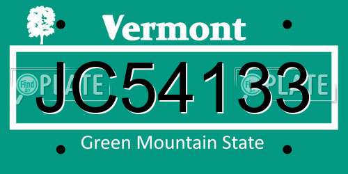 JC54133 Vermont License Plate