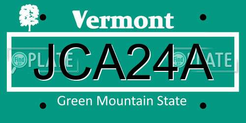 JCA24A Vermont License Plate