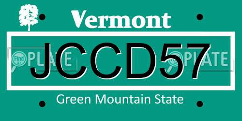 JCCD57 Vermont License Plate