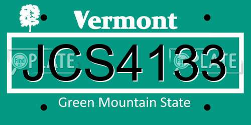JCS4133 Vermont License Plate