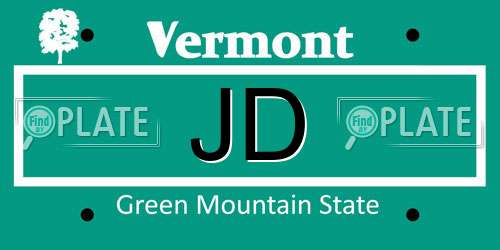 JD Vermont License Plate