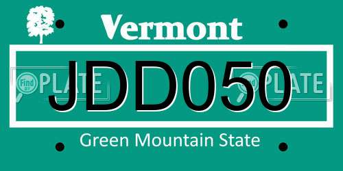 JDD050 Vermont License Plate
