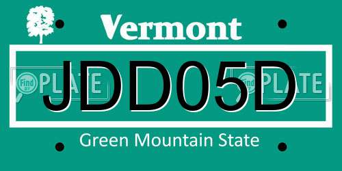 JDD05D Vermont License Plate