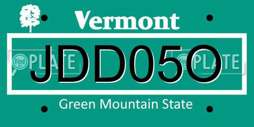 JDD05O Vermont License Plate