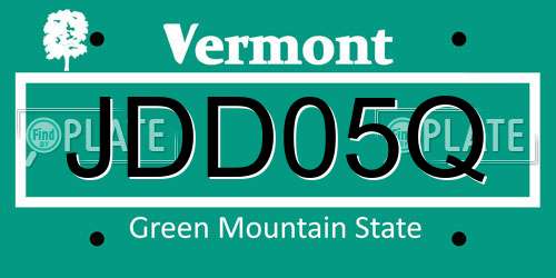 JDD05Q Vermont License Plate