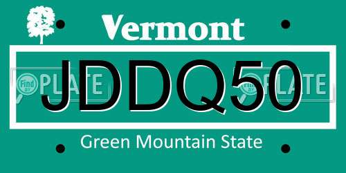 JDDQ50 Vermont License Plate