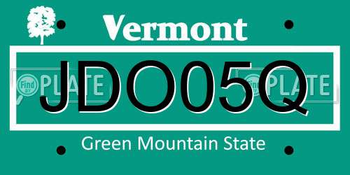 JDO05Q Vermont License Plate