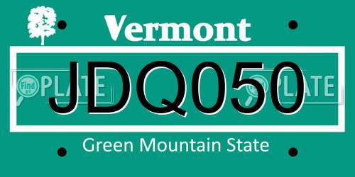 JDQ050 Vermont License Plate