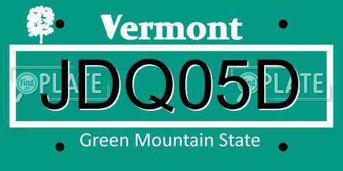 JDQ05D Vermont License Plate