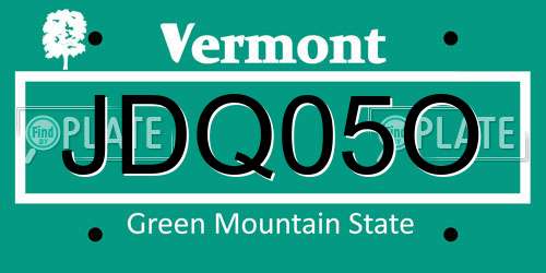 JDQ05O Vermont License Plate