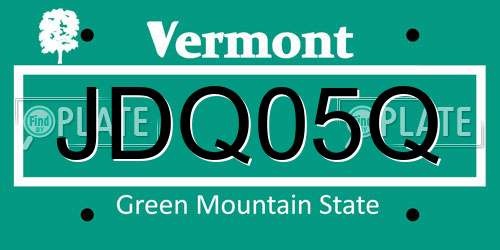 JDQ05Q Vermont License Plate