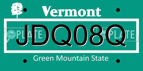 JDQ08Q Vermont License Plate