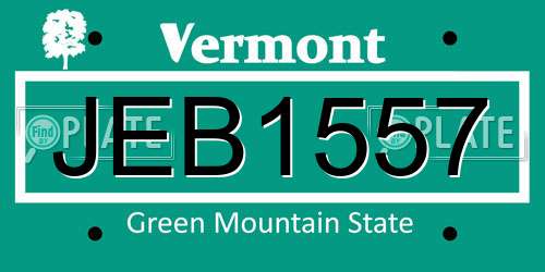 JEB1557 Vermont License Plate