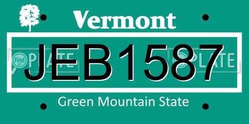 JEB1587 Vermont License Plate