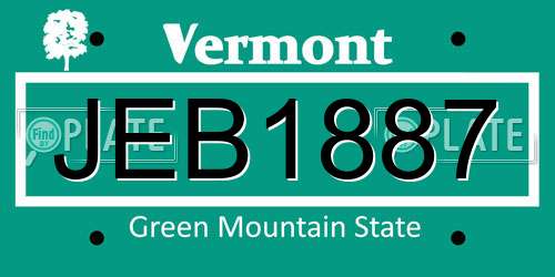 JEB1887 Vermont License Plate