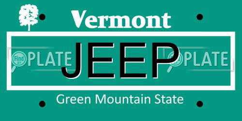 JEEP Vermont License Plate
