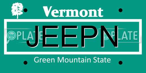 JEEPN Vermont License Plate