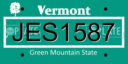 JES1587 Vermont License Plate