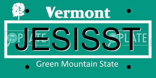 JESISST Vermont License Plate