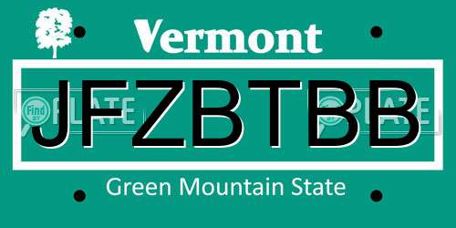JFZBTBB Vermont License Plate