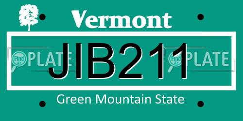 JIB211 Vermont License Plate