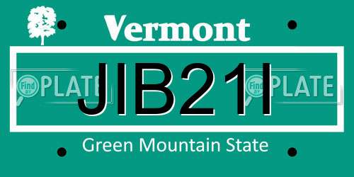 JIB21I Vermont License Plate