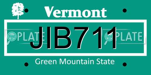JIB711 Vermont License Plate