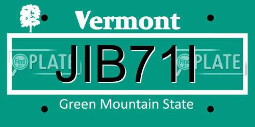 JIB71I Vermont License Plate