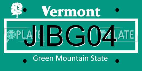 JIBG04 Vermont License Plate