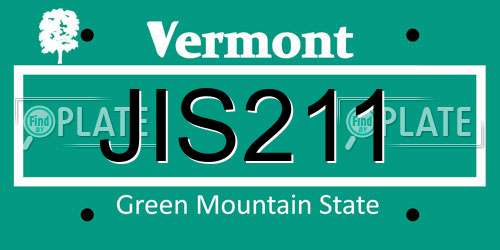 JIS211 Vermont License Plate