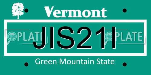 JIS21I Vermont License Plate