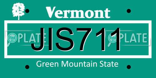 JIS711 Vermont License Plate