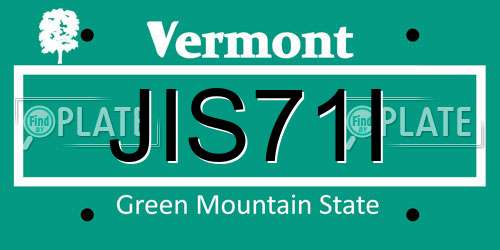 JIS71I Vermont License Plate