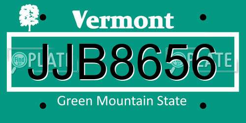JJB8656 Vermont License Plate