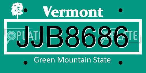 JJB8686 Vermont License Plate
