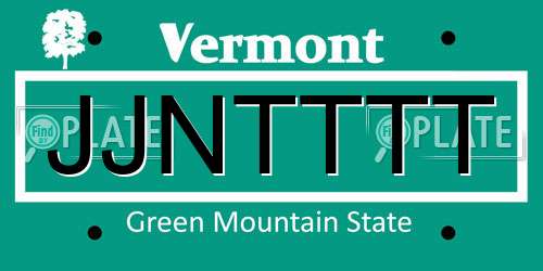 JJNTTTT Vermont License Plate