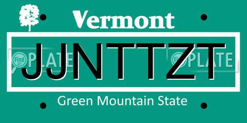 JJNTTZT Vermont License Plate