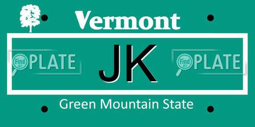 JK Vermont License Plate