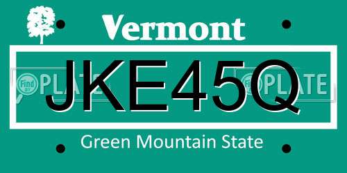 JKE45Q Vermont License Plate