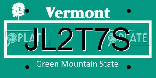 JL2T7S Vermont License Plate