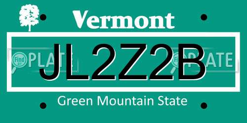 JL2Z2B Vermont License Plate