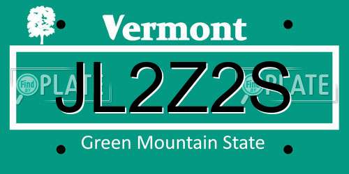 JL2Z2S Vermont License Plate