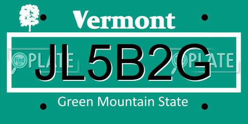 JL5B2G Vermont License Plate
