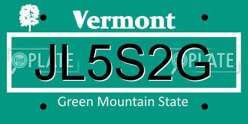 JL5S2G Vermont License Plate