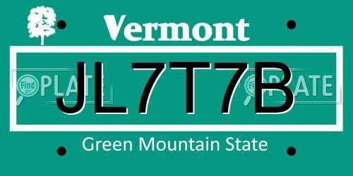JL7T7B Vermont License Plate